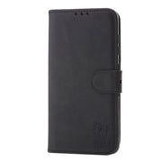 For Samsung Galaxy S25+ 5G Embossed Happy Cat Pattern Flip Leather Phone Case(Black)