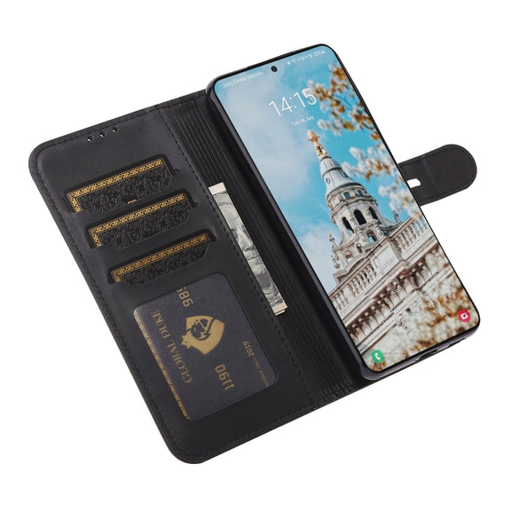 For Samsung Galaxy S25+ 5G Embossed Happy Cat Pattern Flip Leather Phone Case(Black)