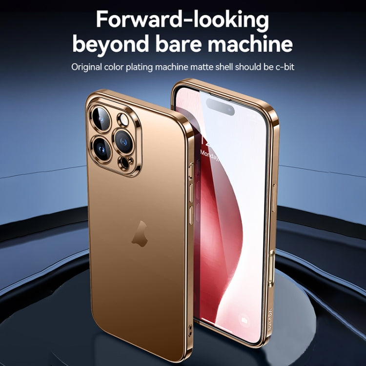 For iPhone 16 Pro Max SULADA Natural Color Series Electroplating Frosted TPU Phone Case(Titanium Blue)