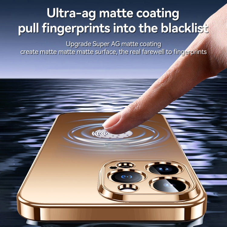 For iPhone 16 Pro Max SULADA Natural Color Series Electroplating Frosted TPU Phone Case(Titanium Blue)