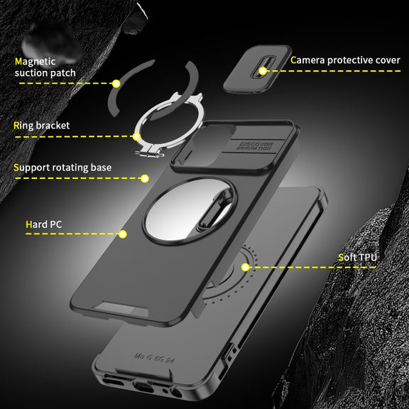 For Motorola Moto G 5G 2024 Sliding Camshield Ring Holder Phone Case(Purple)