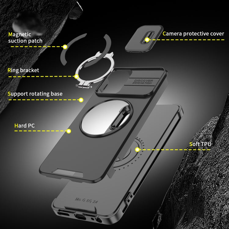 For Motorola Moto G 5G 2024 Sliding Camshield Ring Holder Phone Case(Purple)