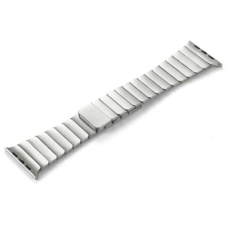For Apple Watch Series 9 45mm Single Bead Magnetic Stainless Steel Watch Band(Silver)