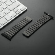 For Apple Watch Series 7 41mm Single Bead Magnetic Stainless Steel Watch Band(Black)