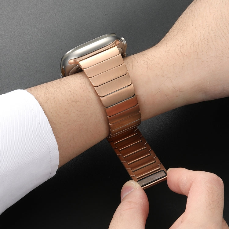 For Apple Watch Series 7 41mm Single Bead Magnetic Stainless Steel Watch Band(Rose Gold)