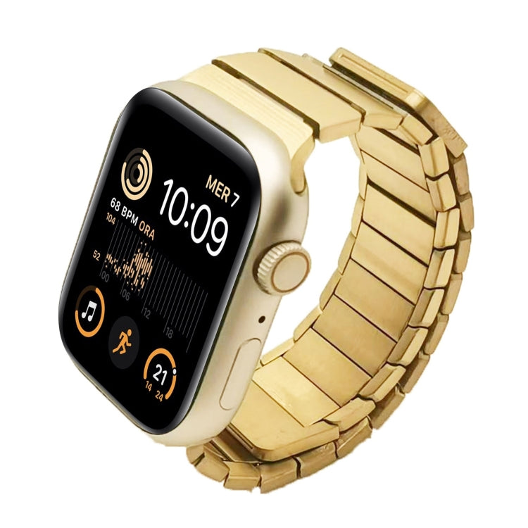For Apple Watch SE 40mm Single Bead Magnetic Stainless Steel Watch Band(Gold)