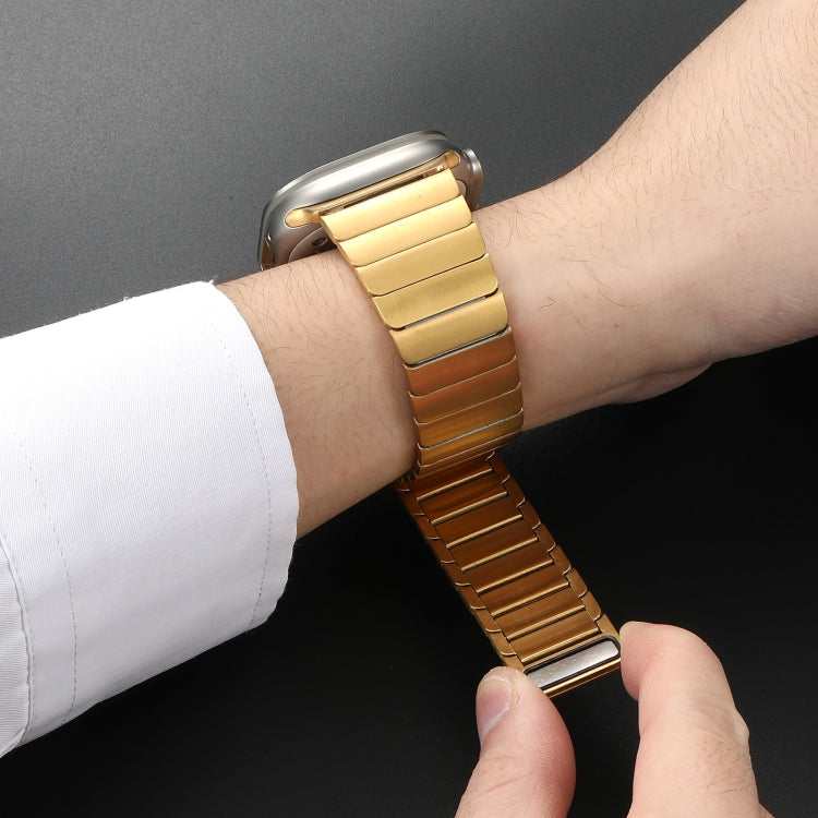 For Apple Watch SE 40mm Single Bead Magnetic Stainless Steel Watch Band(Gold)