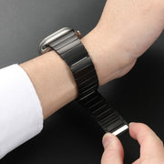 For Apple Watch Series 6 44mm Single Bead Magnetic Stainless Steel Watch Band(Black)