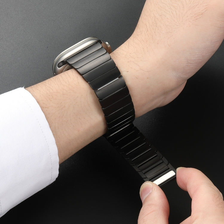 For Apple Watch Series 5 40mm Single Bead Magnetic Stainless Steel Watch Band(Black)
