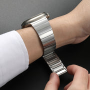 For Apple Watch Series 4 40mm Single Bead Magnetic Stainless Steel Watch Band(Silver)
