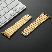 For Apple Watch Series 10 42mm Single Bead Magnetic Stainless Steel Watch Band(Gold)