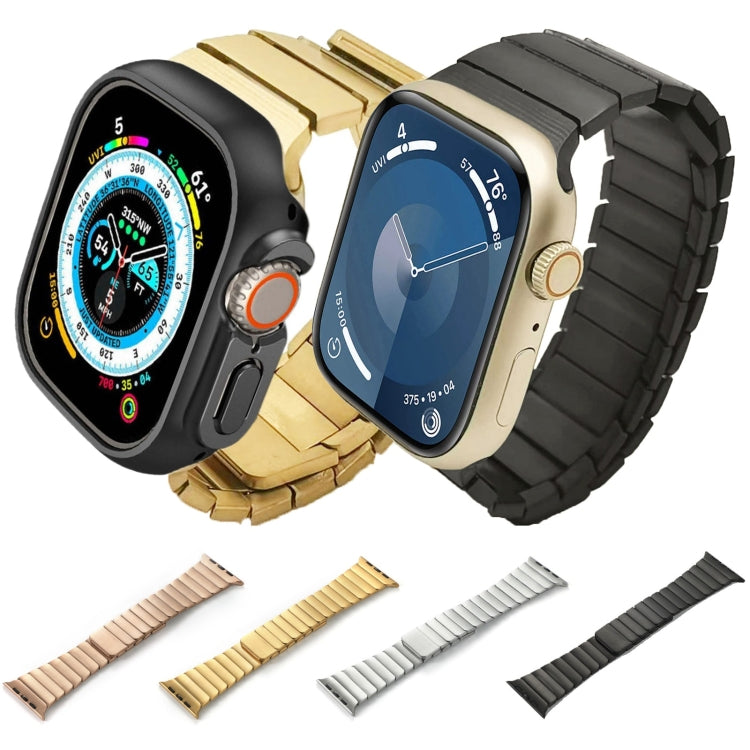 For Apple Watch Series 7 41mm Single Bead Magnetic Stainless Steel Watch Band(Silver)