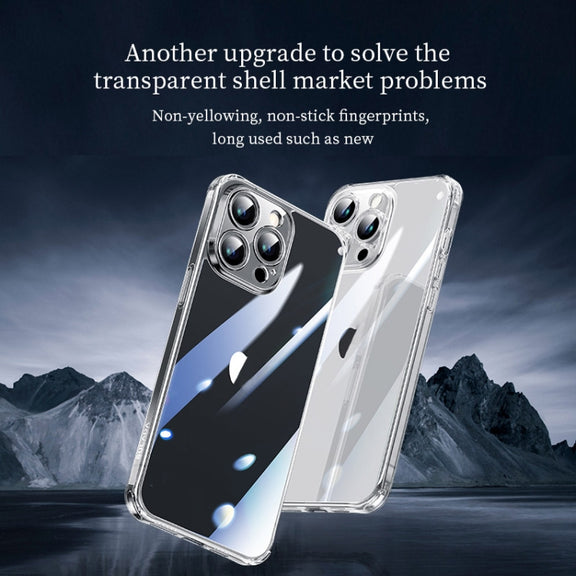 For iPhone 16 Pro Max SULADA TPU Frame Tempered Glass Transparent Phone Case(Black)