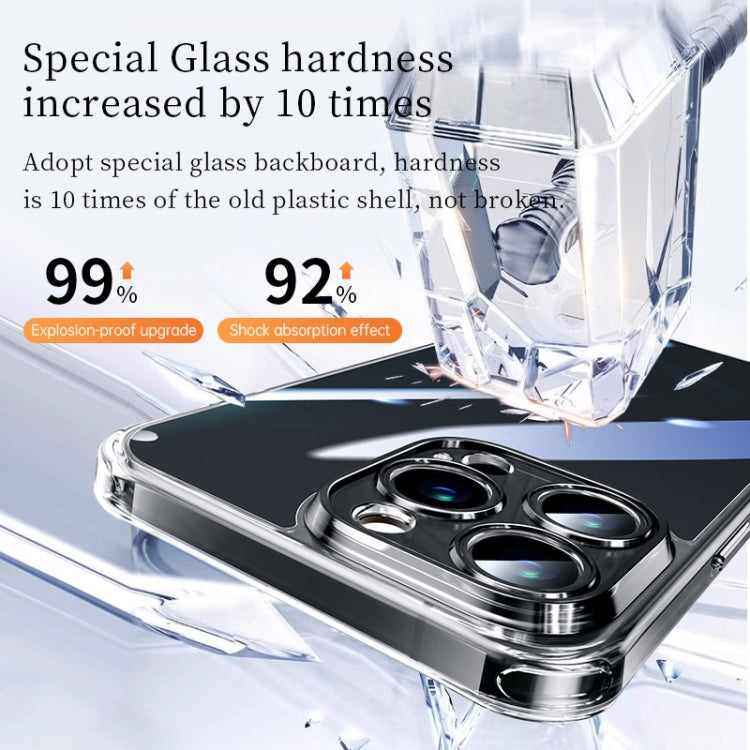 For iPhone 16 Plus SULADA TPU Frame Tempered Glass Transparent Phone Case(Black)