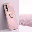 For Samsung Galaxy S25+ 5G XINLI Straight Edge 6D Electroplate TPU Phone Case with Ring Holder(Cherry Purple) - Galaxy S25+ 5G Cases by XINLI | Online Shopping South Africa | PMC Jewellery | Buy Now Pay Later Mobicred