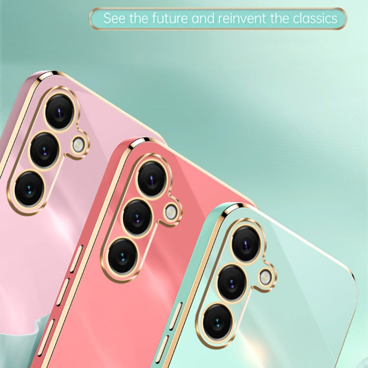 For Samsung Galaxy S25+ 5G XINLI Straight 6D Plating Gold Edge TPU Phone Case(Black)