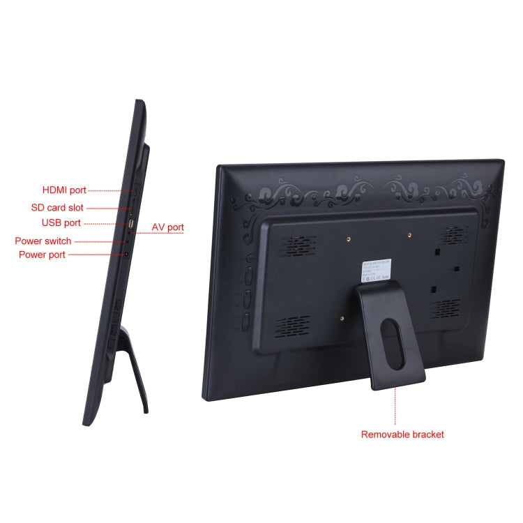 18.5 inch IPS Screen Digital Photo Frame, Plug Type:US Plug(Black)