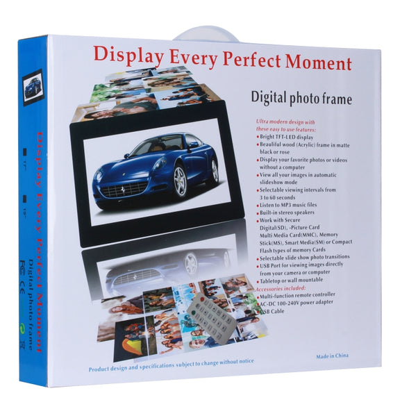 18.5 inch IPS Screen Digital Photo Frame, Plug Type:US Plug(Black)