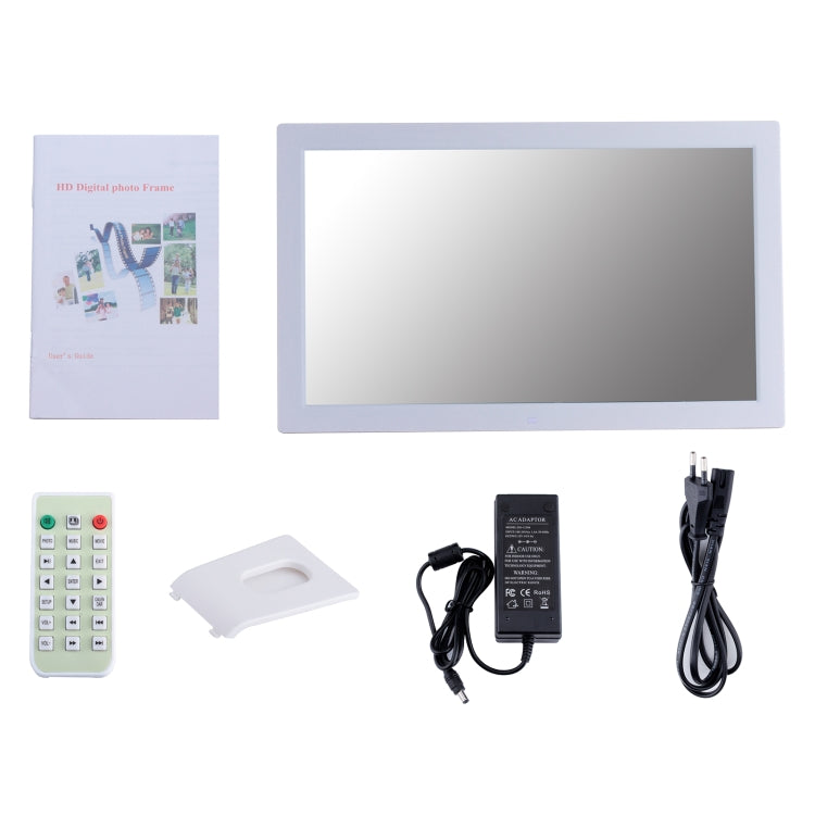 23.6 inch LED Screen Digital Photo Frame, Plug Type:US Plug(White)