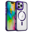 For iPhone 16 Pro Breathable Skin Feel Transparent MagSafe Magnetic Phone Case(Purple) - iPhone 16 Pro Cases by PMC TechLife | Online Shopping South Africa | PMC TechLife | Buy Now Pay Later Mobicred
