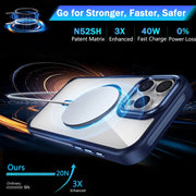 For iPhone 16 Pro Breathable Skin Feel Transparent MagSafe Magnetic Phone Case(Purple)