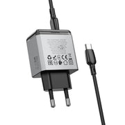 BOROFONE BN21 PD 40W 2 Type-C Charger with 1m Type-C to Type-C Cable Set, For:EU Plug(Tarnish)