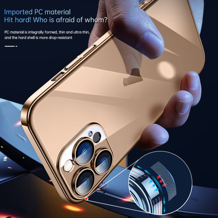 For iPhone 16 SULADA JINGJIA Series Lens Protector Hard PC Phone Case(Gold)