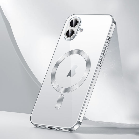 For iPhone 16 SULADA MagSafe Plating TPU Shockproof Phone Soft Case(Silver)