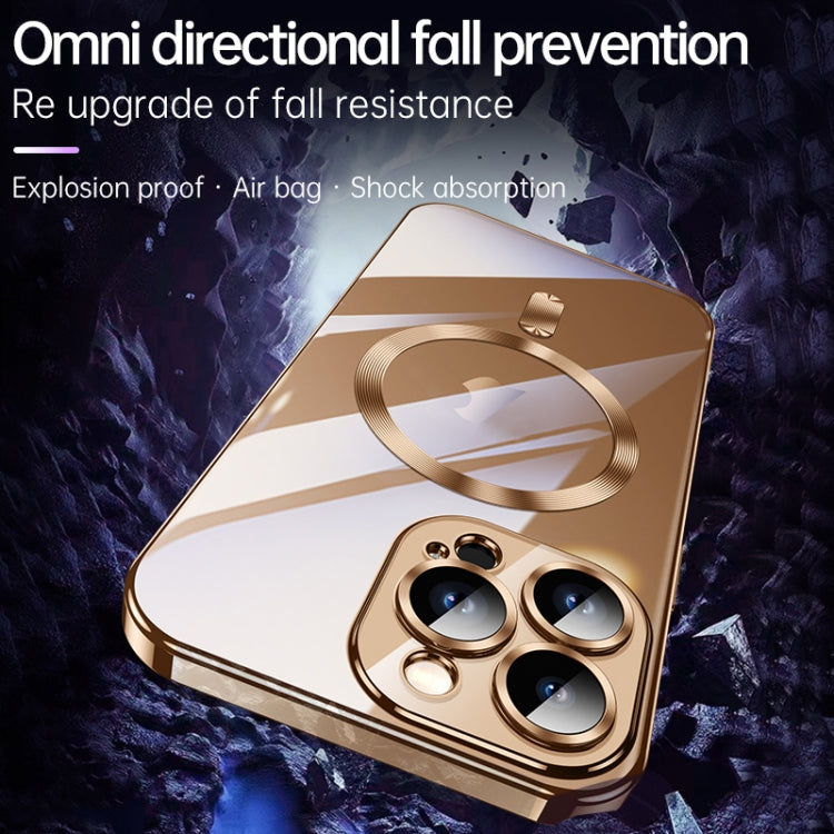 For iPhone 16 Pro Max SULADA MagSafe Plating TPU Shockproof Phone Soft Case(Titanium Blue)