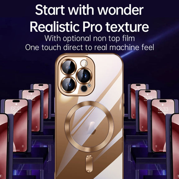 For iPhone 16 Pro SULADA MagSafe Plating TPU Shockproof Phone Soft Case(Gold)