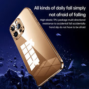 For iPhone 16 SULADA Shine Through Series Plating TPU Transparent Phone Case(Gold)