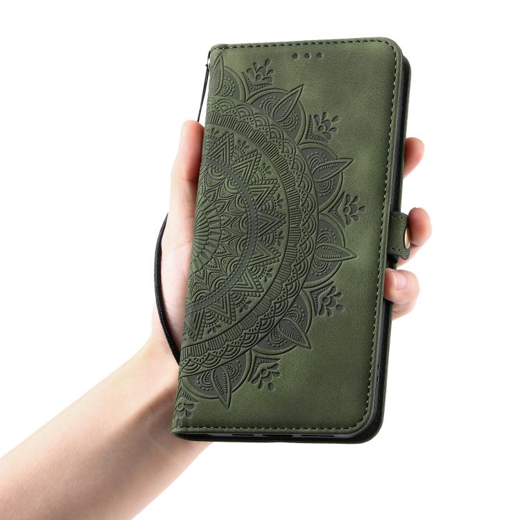 For iPhone 16e Skin Feel Totem Embossed Leather Phone Case(Deep Green)