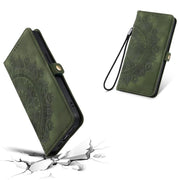 For iPhone 16e Skin Feel Totem Embossed Leather Phone Case(Deep Green)