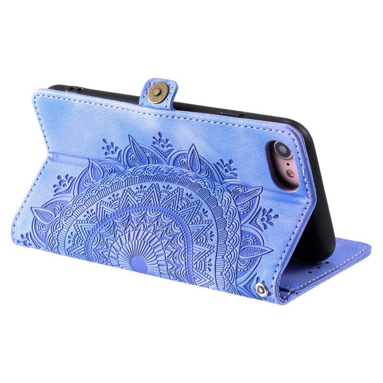 For iPhone 16e Skin Feel Totem Embossed Leather Phone Case(Purple)