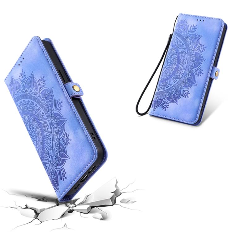 For iPhone 16e Skin Feel Totem Embossed Leather Phone Case(Purple)