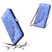 For iPhone 16e Skin Feel Totem Embossed Leather Phone Case(Purple)