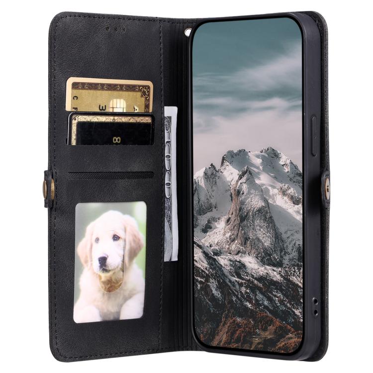 For iPhone 16e Skin Feel Totem Embossed Leather Phone Case(Black)