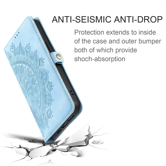 For Samsung Galaxy S25 Ultra 5G Skin Feel Totem Embossed Leather Phone Case(Blue)