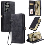For Samsung Galaxy S25 Ultra 5G Skin Feel Totem Embossed Leather Phone Case(Black)