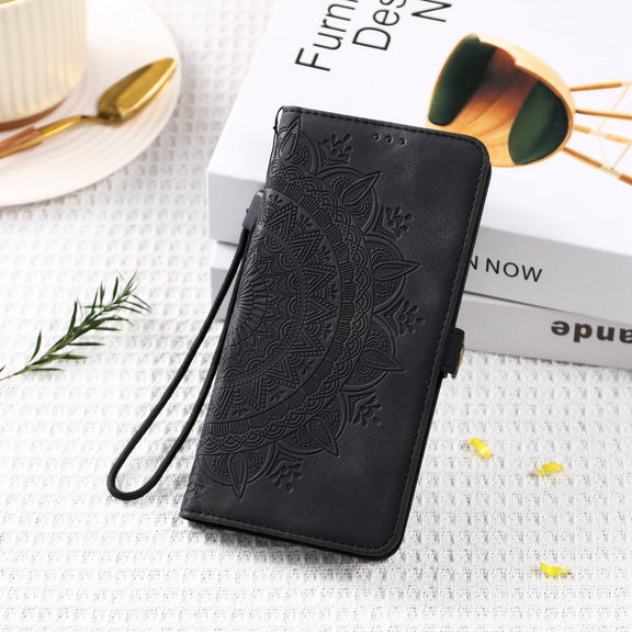 For Samsung Galaxy S25 Ultra 5G Skin Feel Totem Embossed Leather Phone Case(Black)