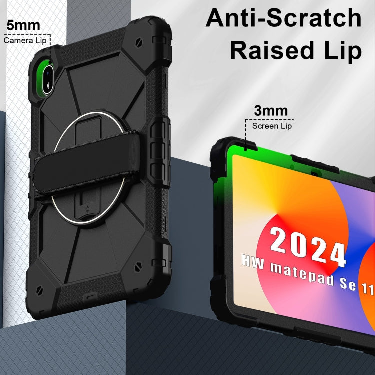 For Huawei MatePad SE 11 2024 Contrast Color Robot Silicone Hybrid PC Tablet Case(Black)