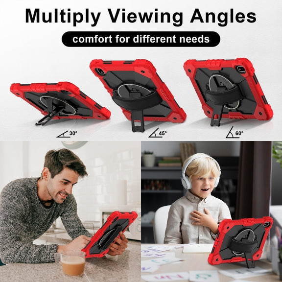 For Huawei MatePad SE 11 2024 Contrast Color Robot Silicone Hybrid PC Tablet Case(Red Black)