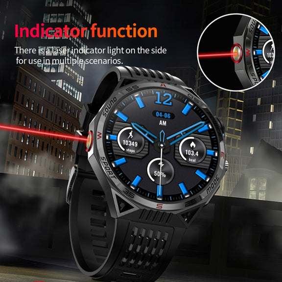 HT28 1.85 inch Silicone Strap IP68 Water-resistant Smart Watch, Support Sleep Monitoring(Blue)