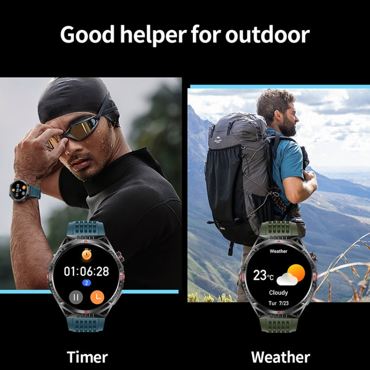 HT28 1.85 inch Silicone Strap IP68 Water-resistant Smart Watch, Support Sleep Monitoring(Green)
