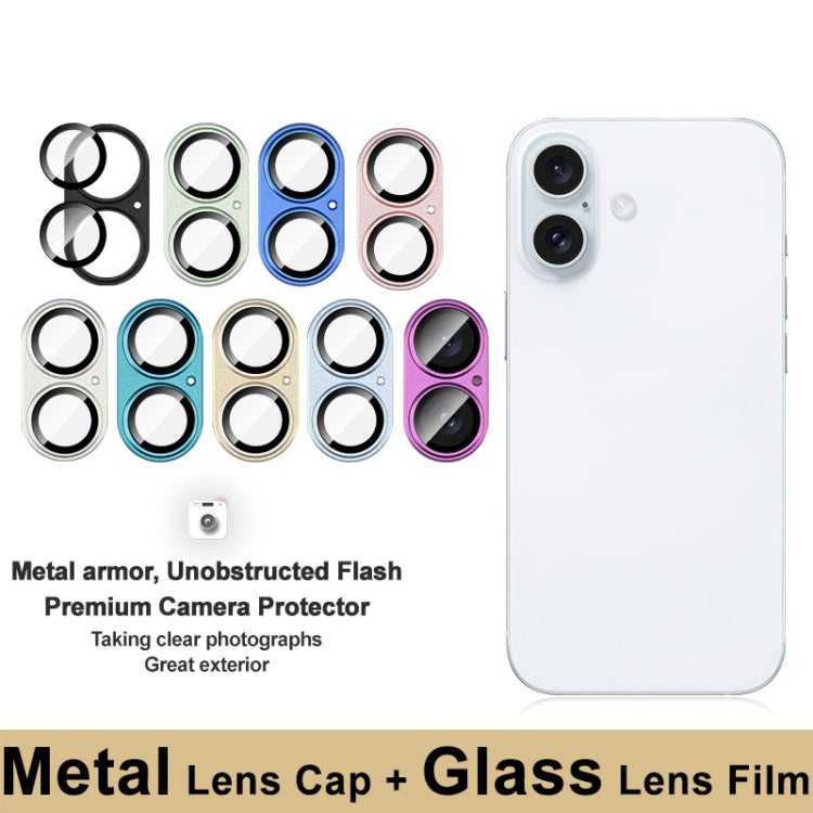 For iPhone 16 / 16 Plus IMAK Metal Armor Premium Camera Protector Film(Sky Blue)