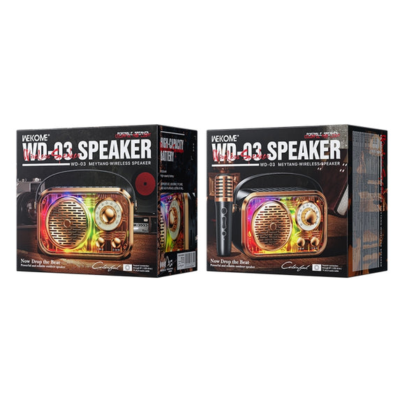 WK WD-03 Honey Portable Mini Bluetooth Speaker with RGB Light(Black)