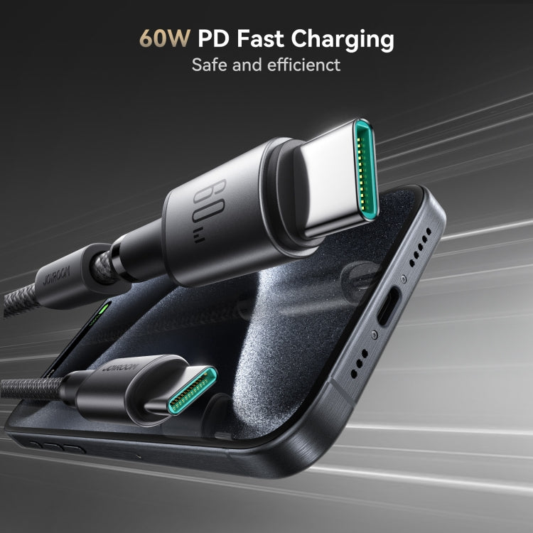 JOYROOM S-A50 3A 480Mbps Fast Charging Data Cable, Type-C to Type-C Cable, Length: 1.2m(Dark Gray)