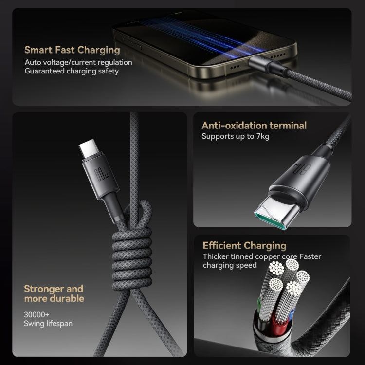 JOYROOM S-A50 3A 480Mbps Fast Charging Data Cable, Type-C to Type-C Cable, Length: 1.2m(Dark Gray)
