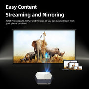 AUN A004 Pro 1920 x 1080P 9000Lumen Android 9.0 Portable LCD Projector, US Plug(White)