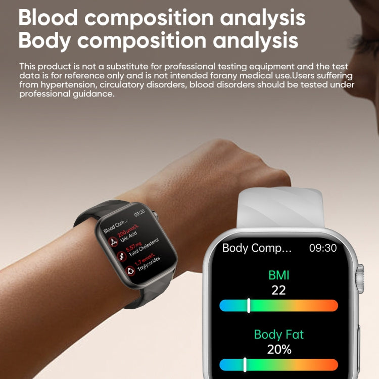 MT500 1.97 inch IP67 Water-resistant Smart Watch, Support Electrocardiogram / Temperature Measurement(Black)